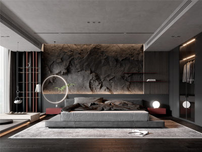 现代家居卧室 地台%978456